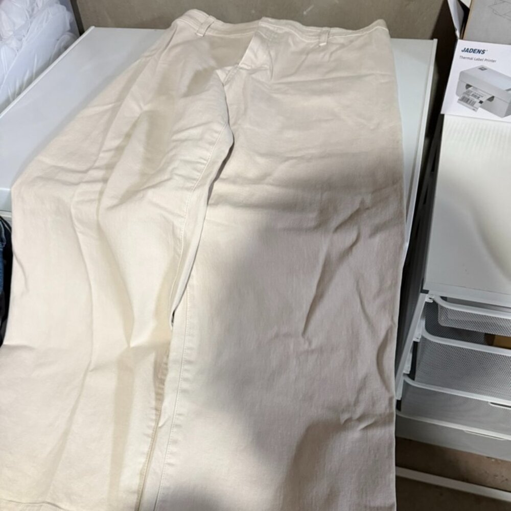 Women's High-Rise Sailor Wide Leg Ankle Jeans - Universal Thread Beige 12